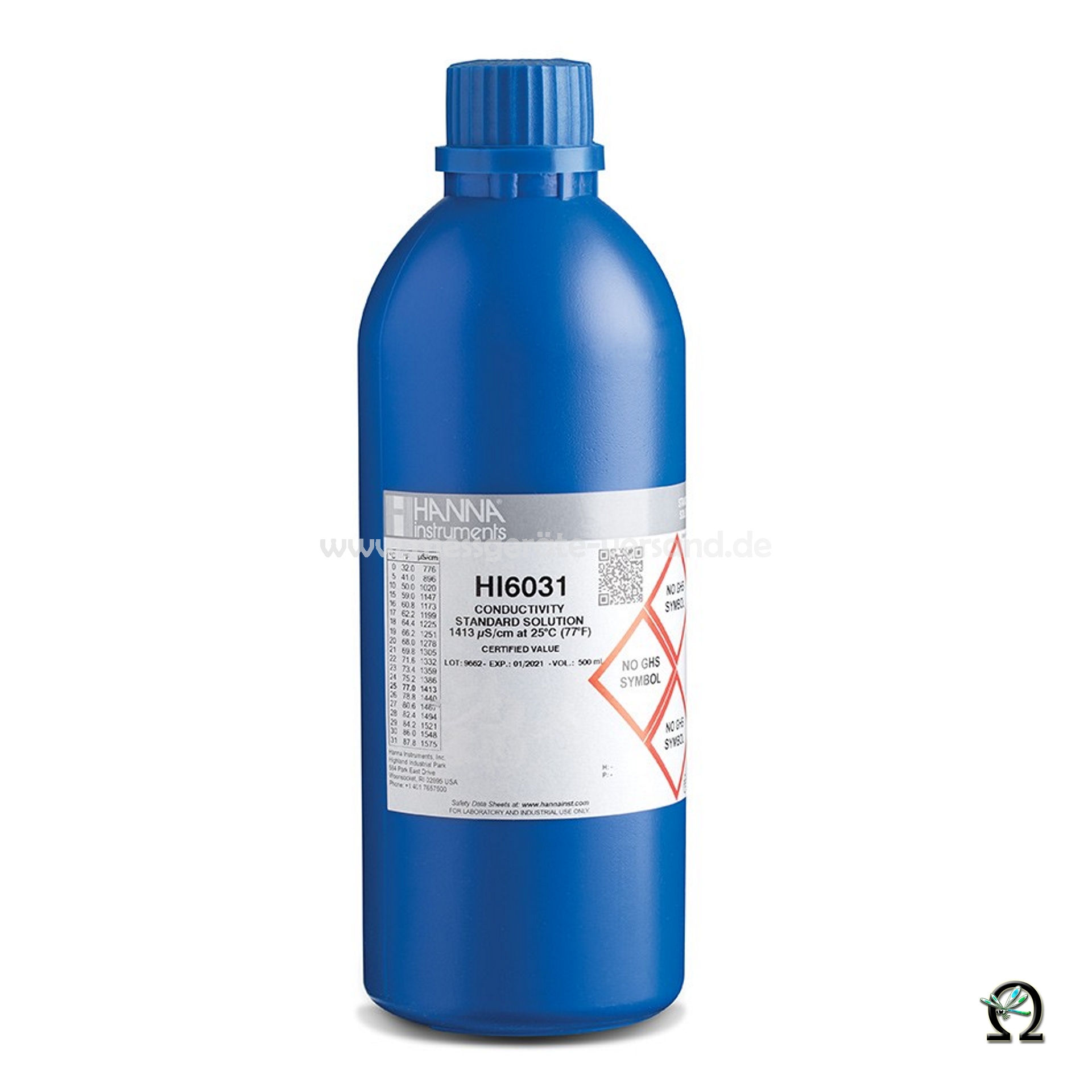 Leitfähigkeits-Kalibrierlösung HI6031 1413 µS/cm mit Analysezertifikat Leitfähigkeits-Kalibrierlösung HI6031 1413 µS/cm mit Analysezertifikat