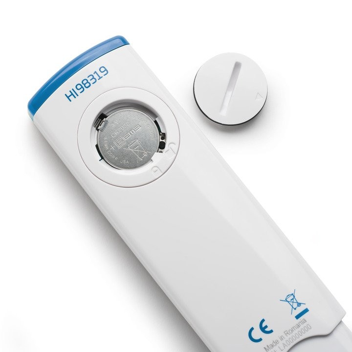 Salinitätstester Hanna HI98319 f. Meerwasseraquaristik, Batteriefach Salinitätstester Hanna HI98319 f. Meerwasseraquaristik, Batteriefach
