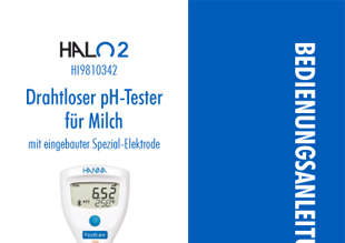  Die Bedienungsanleitung in deutsch von dem HALO2 Drahtlosen pH-Tester HI9810342 für Milch als PDF-Datei zum herunterladen und ausdrucken.