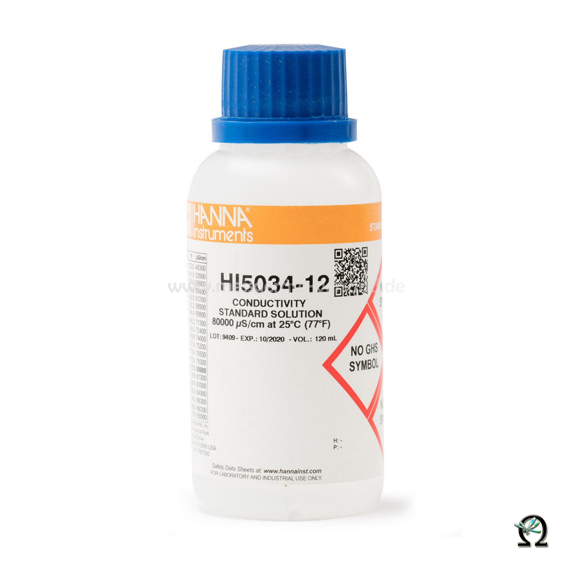 Hanna EC-Kalibrierlösung HI5034-12 80.000 µS/cm in der 120mL-Flasche Hanna EC-Kalibrierlösung HI5034-12 80.000 µS/cm in der 120mL-Flasche