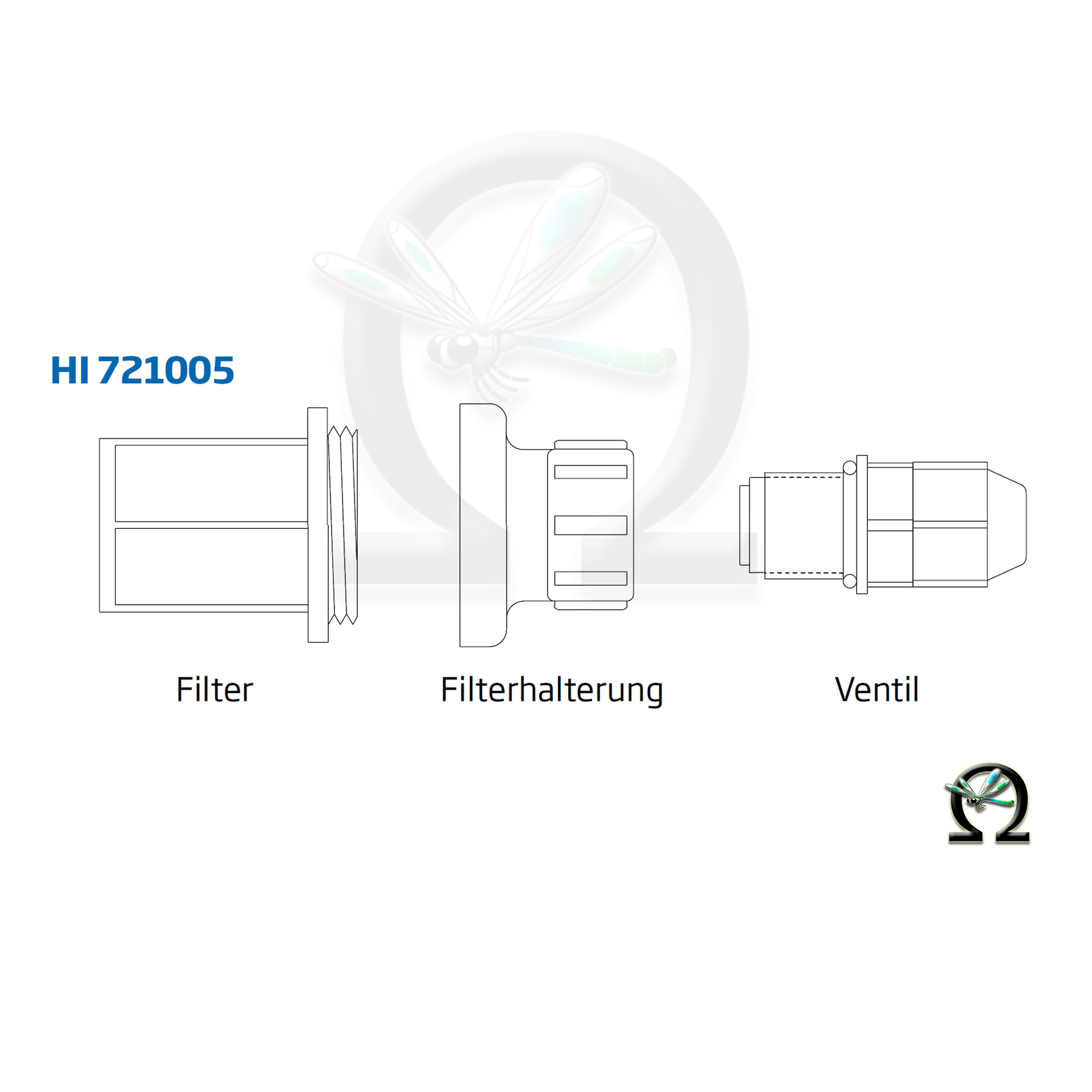 HI721005 Montage-Kit Fußventil mit Filter bei BlackStone Dosierpumpen