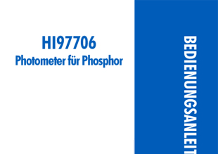 Die Bedienungsanleitung für das Hanna Kompakt-Photometer HI97706 Phosphor Hoch 0,0-15,0 mg/L als PDF zum herunterladen und ausdrucken