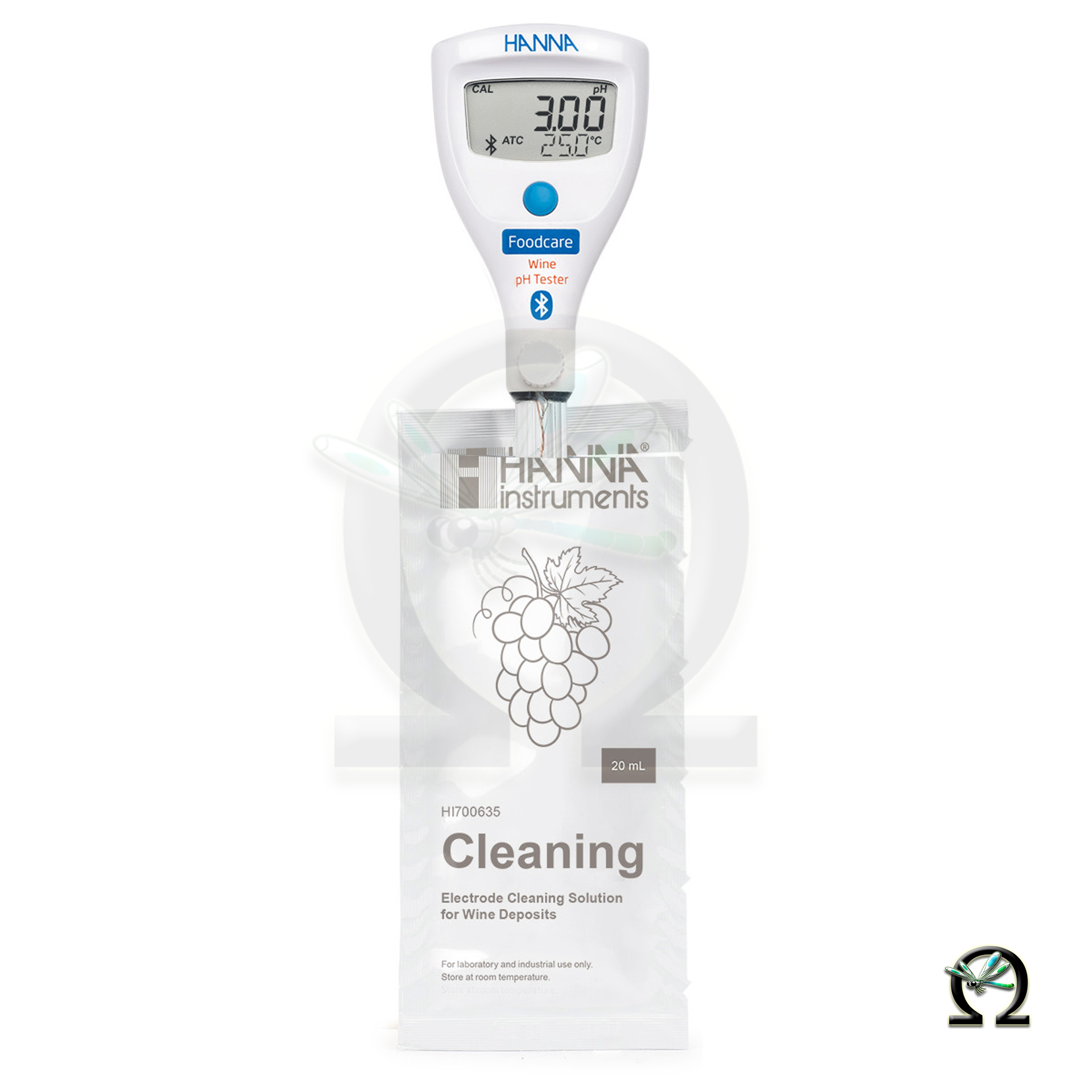 Der HI9810332 HALO2 Drahtloser pH-Tester für Wein mit Bluetooth lässt sich leicht reinigen