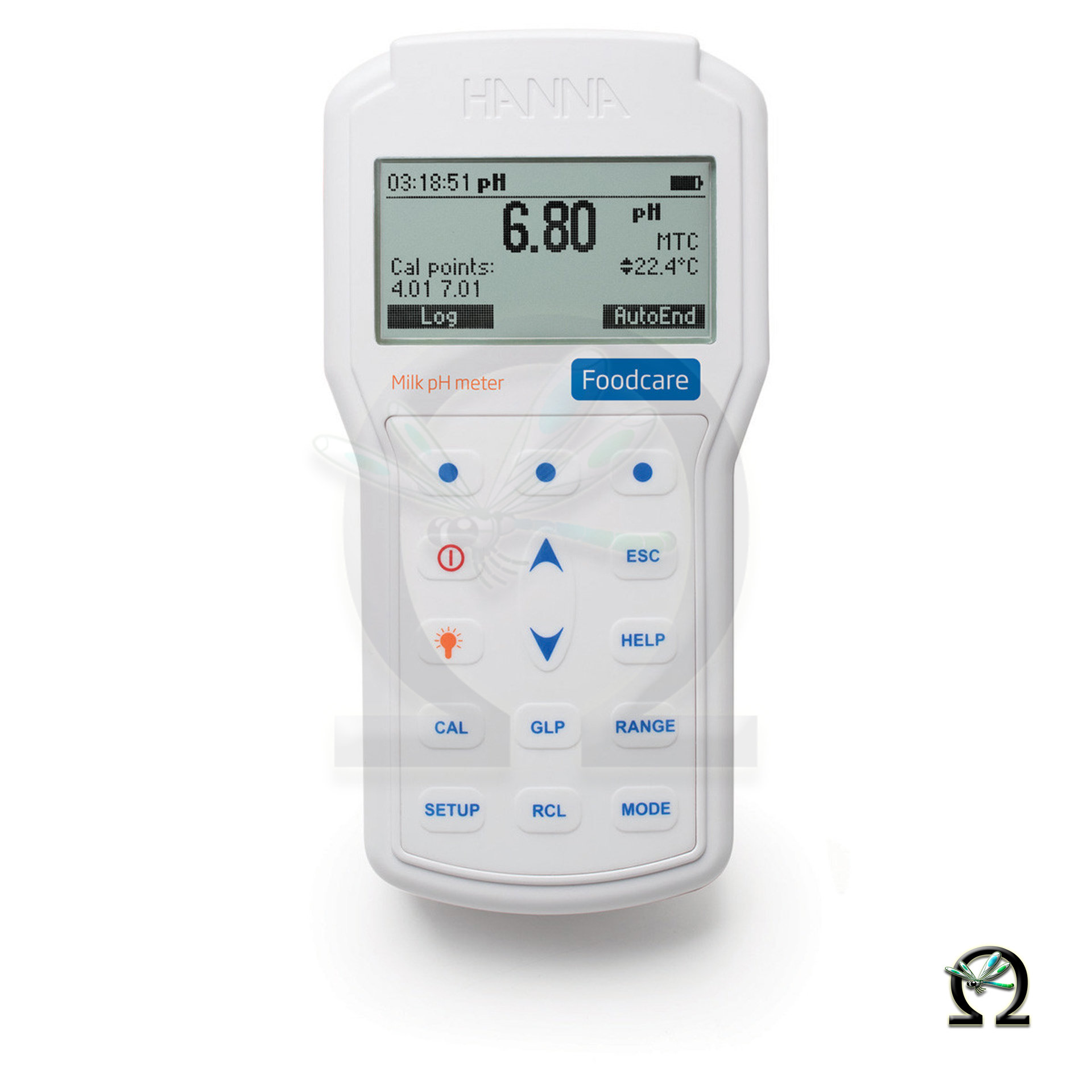 HI98162 Professionelles Hanna pH-Handmessgerät für Milch, Ansicht ohne Sonde
