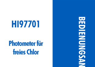 Die Bedienungsanleitung in deutsch für das Hanna Kompakt-Photometer HI97701 für Freies Chlor 0,00 bis 5,00 mg/L als PDF zum herunterladen und ausdrucken