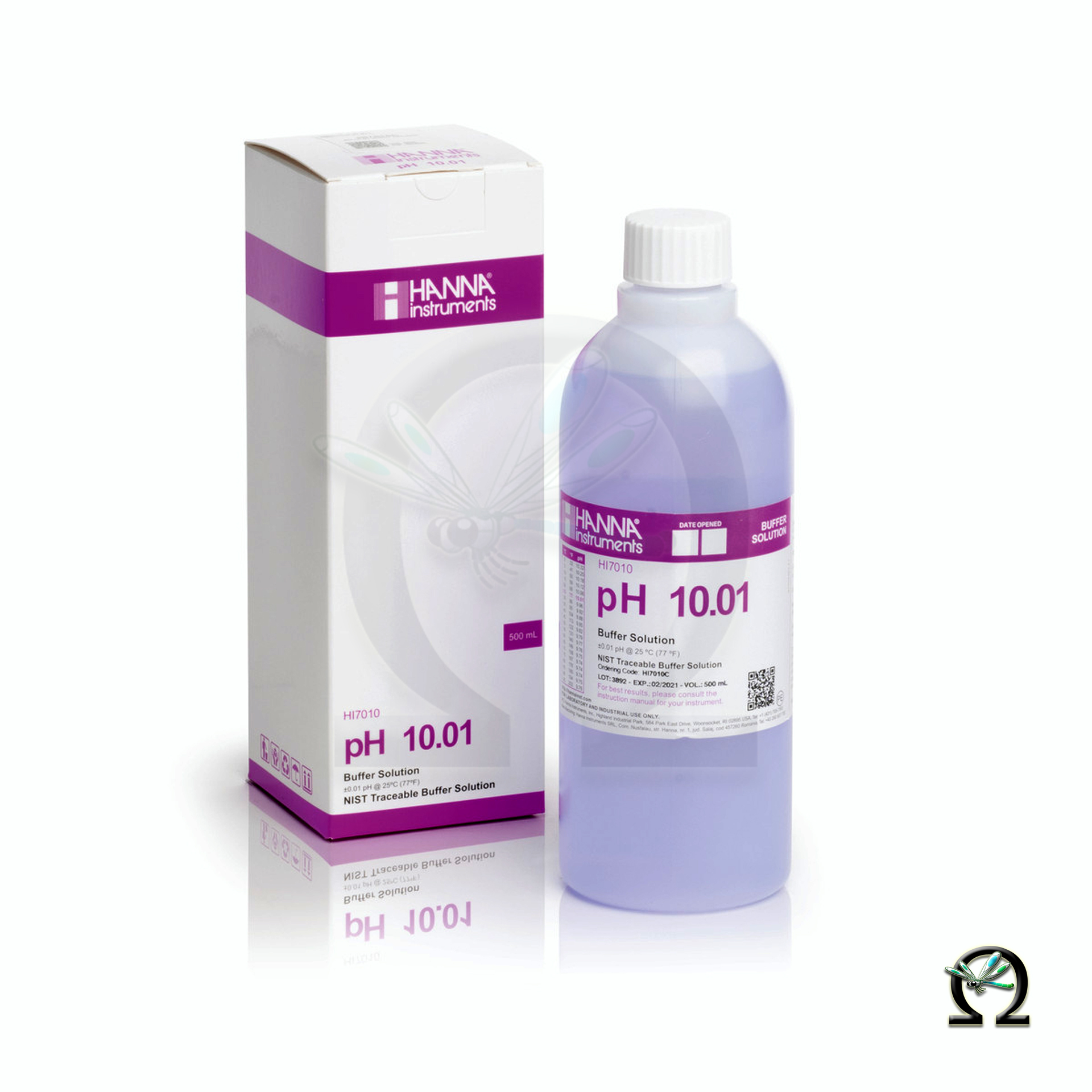 HI7010C Hanna Pufferlösung pH 10,01 500 mL violett farbcodiert mit Analysezertifikat