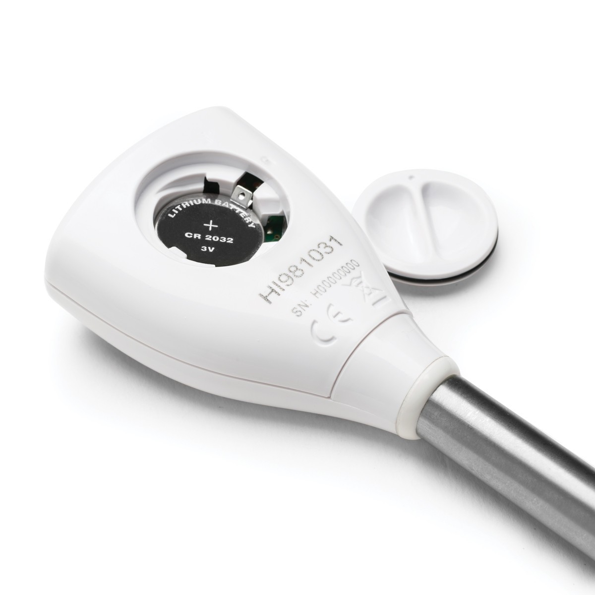 Hanna pH-Tester Foodcare HI981031 für Bier, Ansicht vom Batteriefach