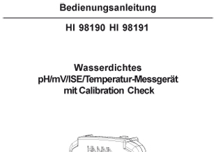 Die Bedienungsanleitung in deutsch für das Handmessgerät HI98191 für pH, Redoxpotential und ISE als PDF zum herunterladen und ausdrucken