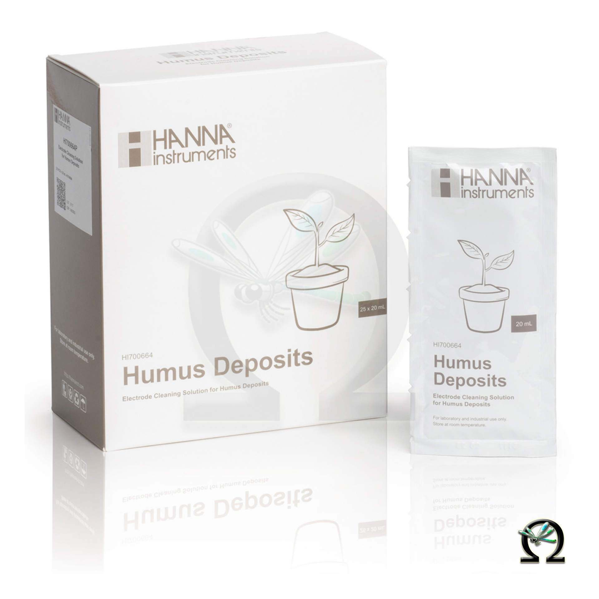 HI700664P Hanna Elektrodenreinigungslösung - Anwendung Humusrückstände 25× Portionsbeutel