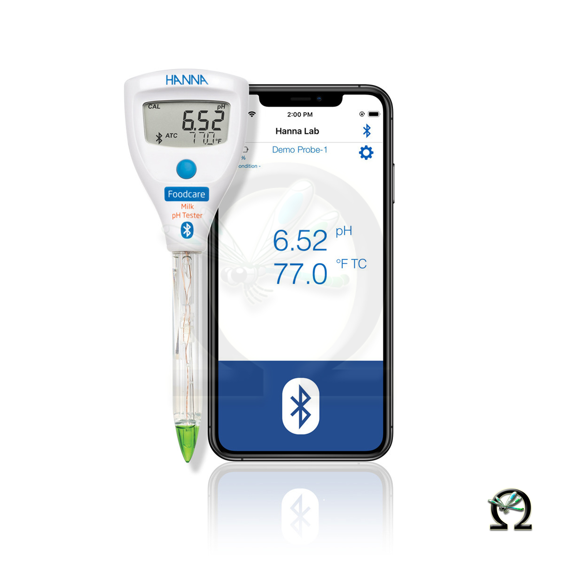 HI9810342 HALO2 Drahtloser pH-Tester für Milch mit Bluetooth, Smartgerät nicht im Lieferumfang enthalten