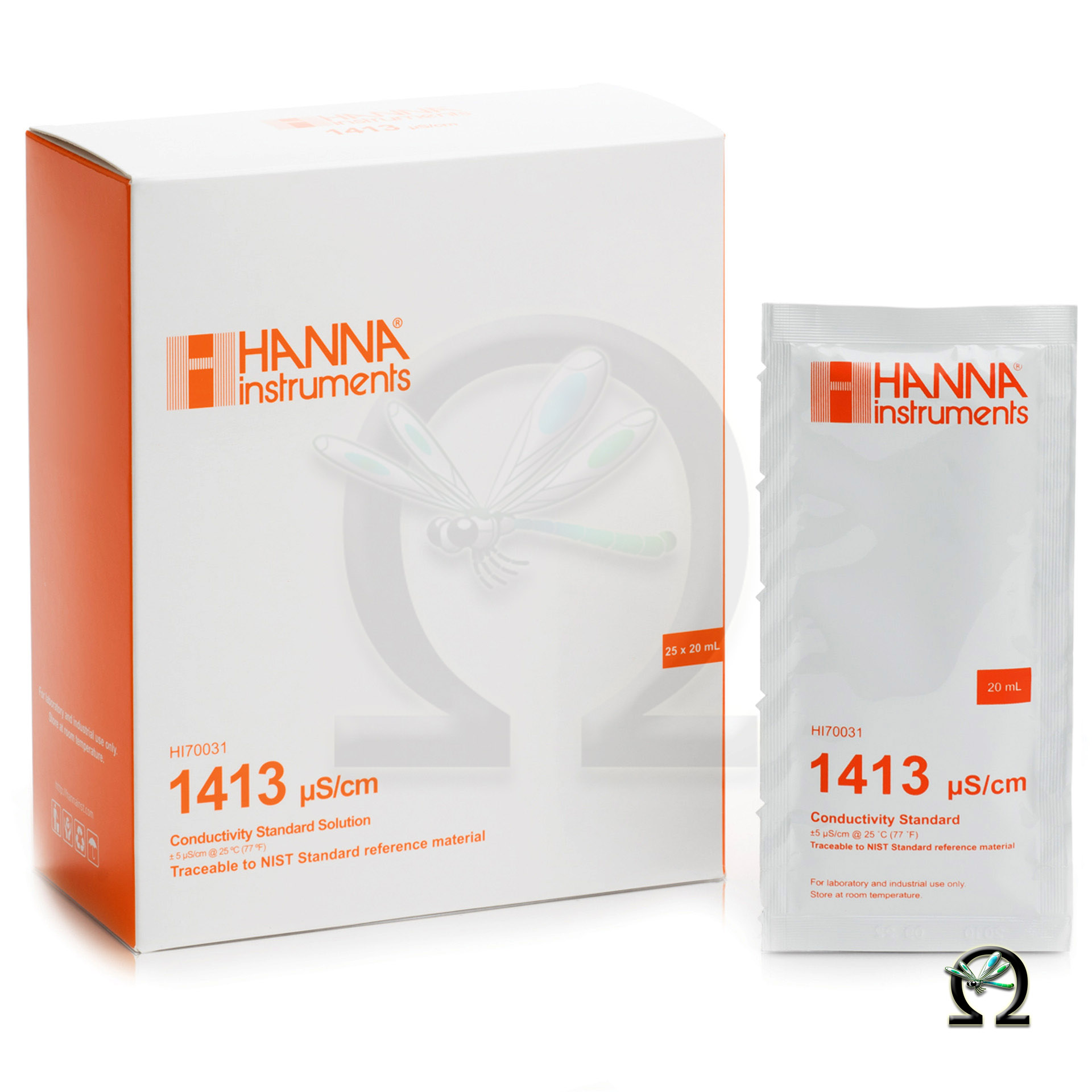 Hanna EC-Kalibrierlösung HI70031P 1413 µS/cm 25× Portionsbeutel Hanna EC-Kalibrierlösung HI70031P 1413 µS/cm 25× Portionsbeutel