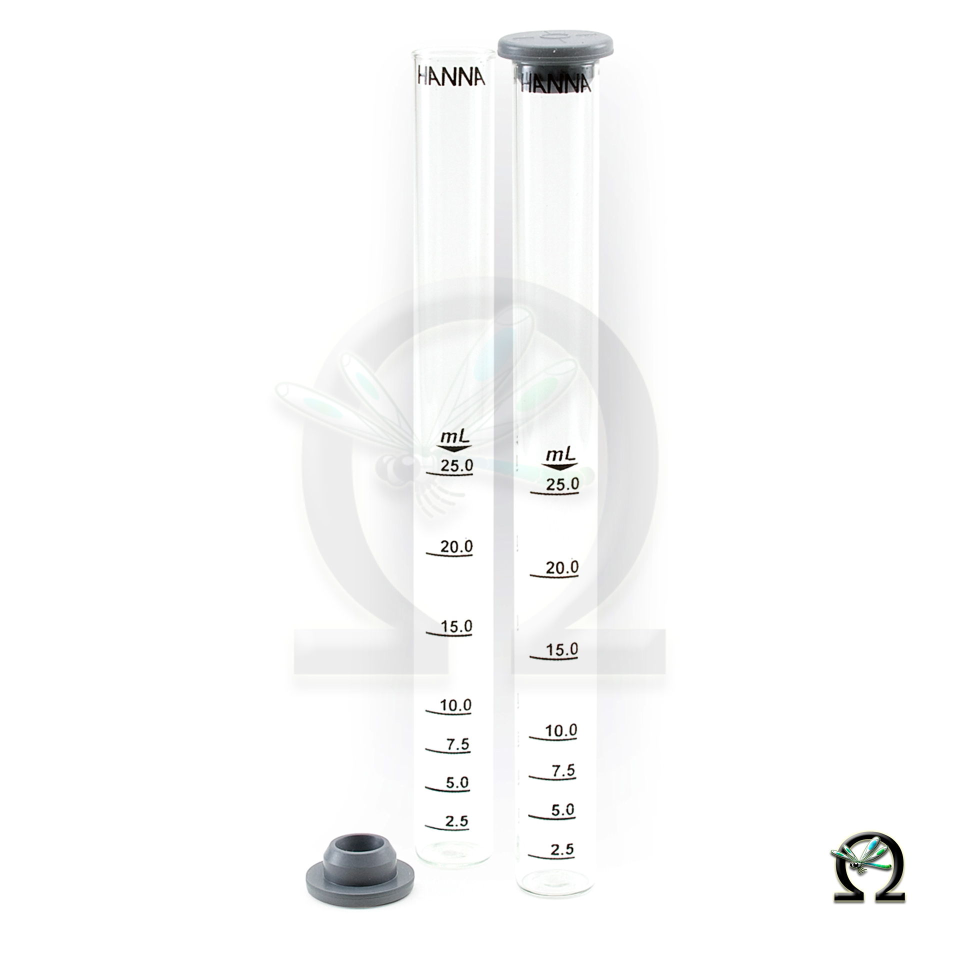 2 Messzylinder à 25mL aus Glas mit Deckel HI740220