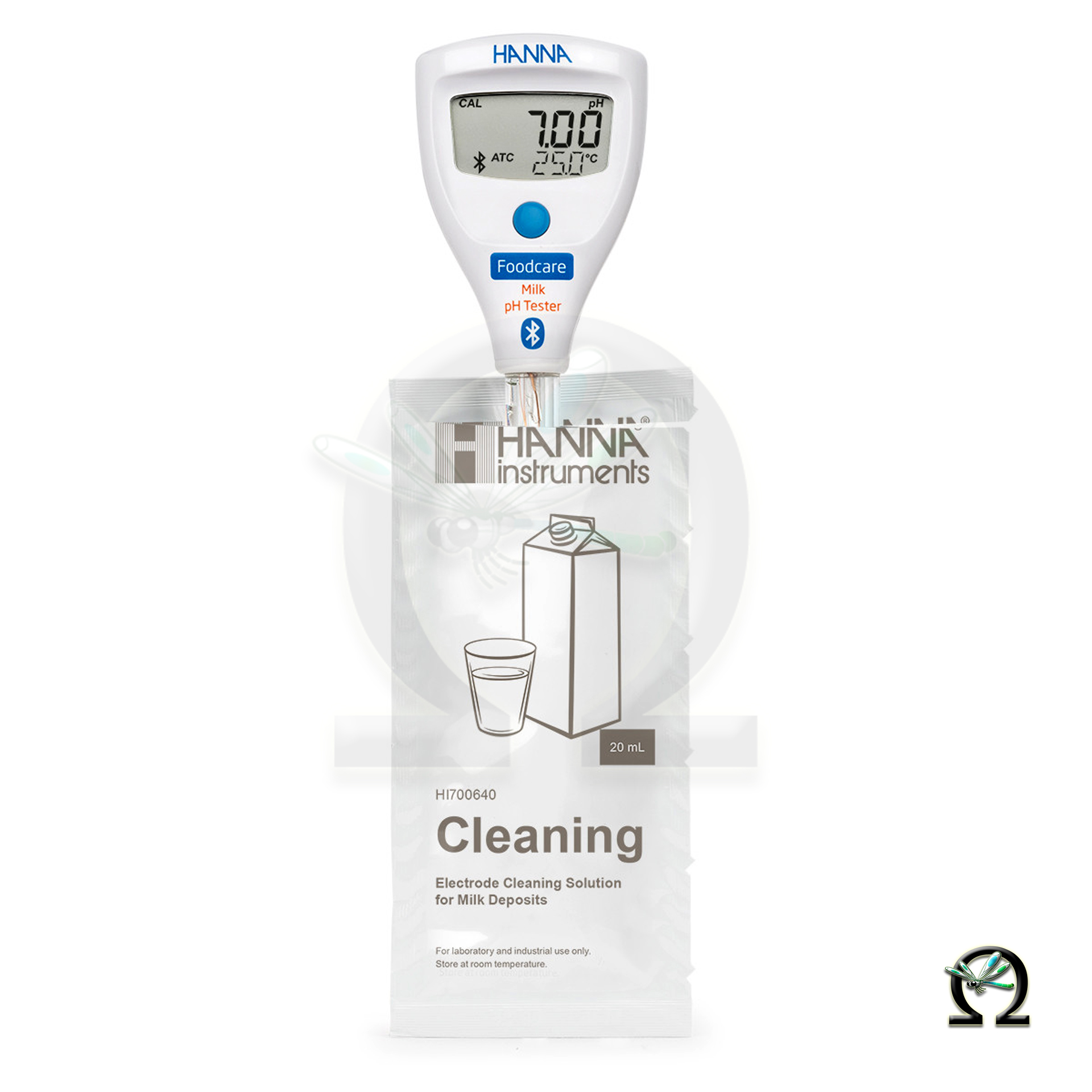 Der HI9810342 HALO2 Drahtloser pH-Tester für Milch mit Bluetooth lässt sich leicht reinigen