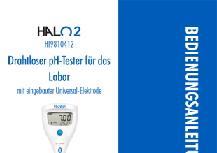 Die Bedienungsanleitung in deutsch von dem HALO2 Drahtlosen pH-Tester HI9810412 als PDF-Datei zum herunterladen und ausdrucken.