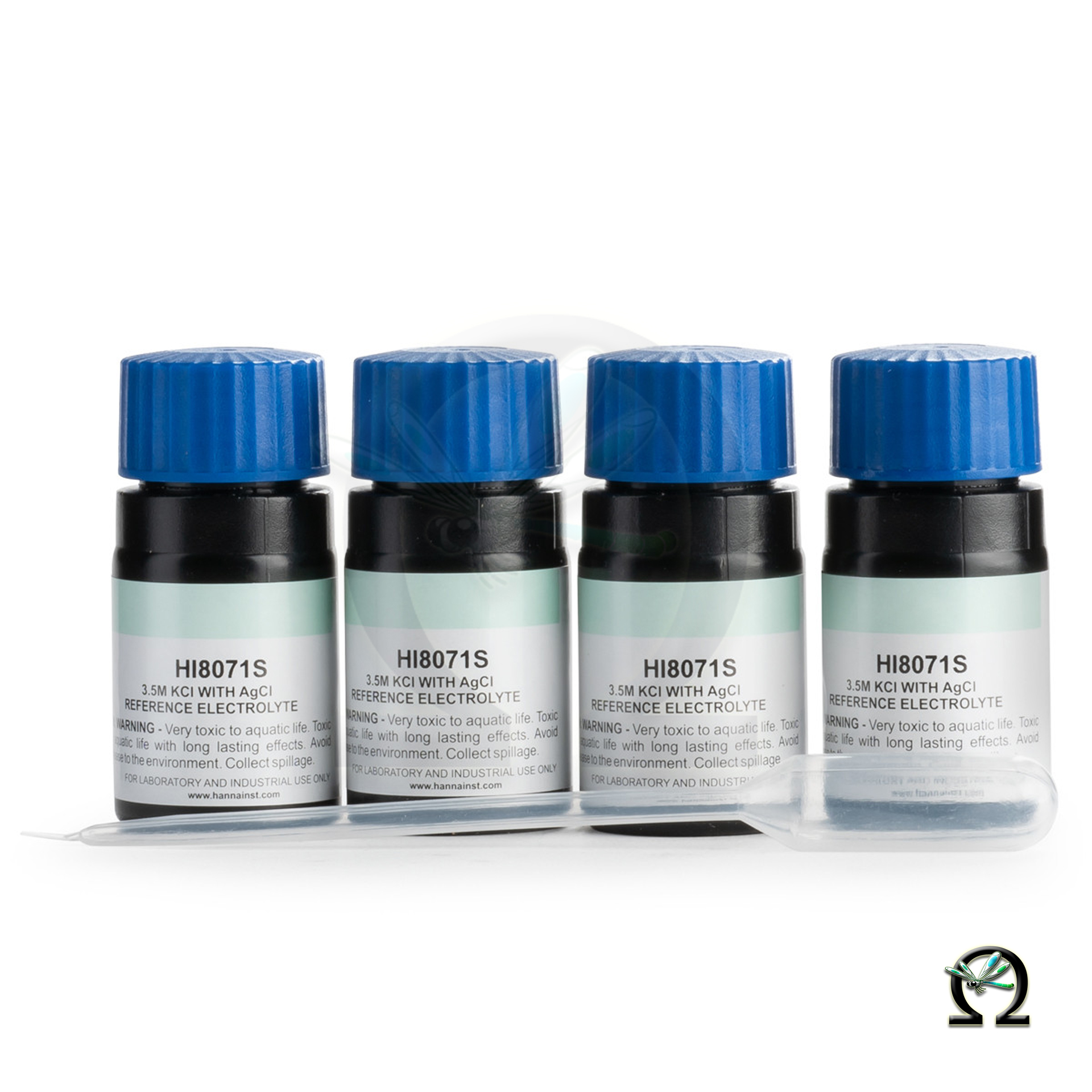 Hanna Elektrolytlösung HI8071 3,5 M KCl + AgCl in lichtdichten Flaschen, 4× 30mL