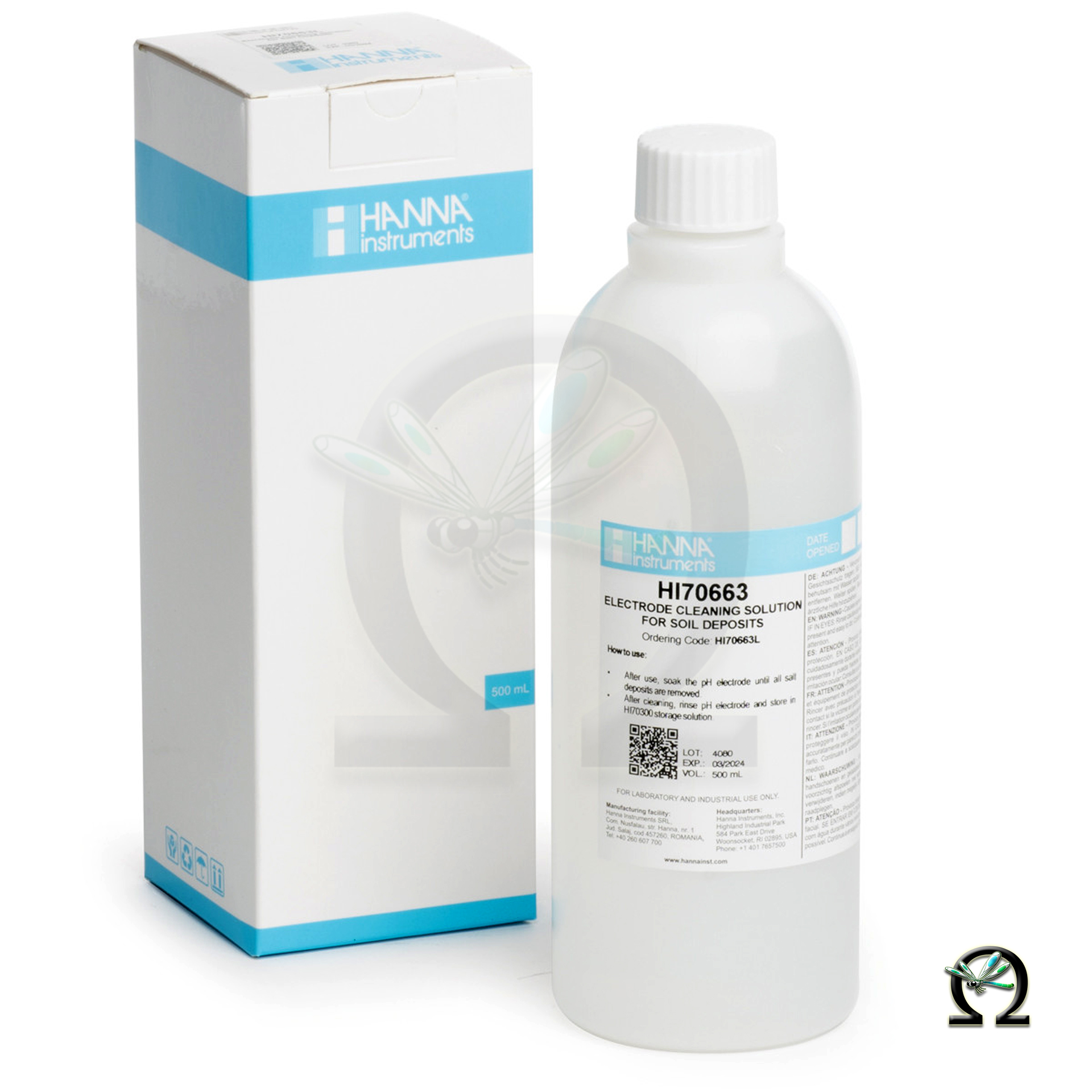 HI70663L Hanna Elektrodenreinigungslösung - Anwendung Erdrückstände 500mL