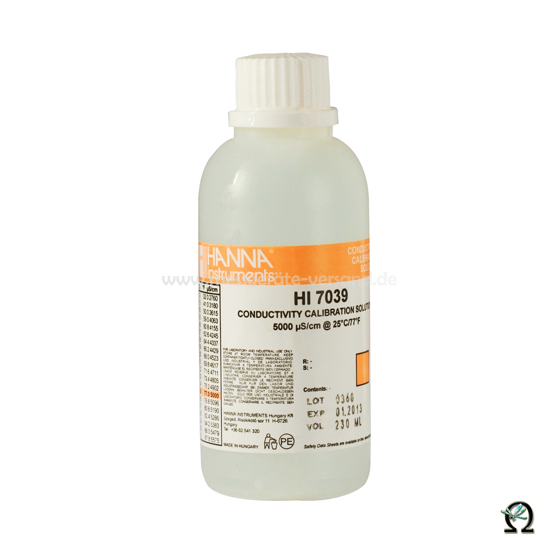 Hanna EC-Kalibrierlösung 5.000 µS/cm 230mL Hanna EC-Kalibrierlösung 5.000 µS/cm 230mL