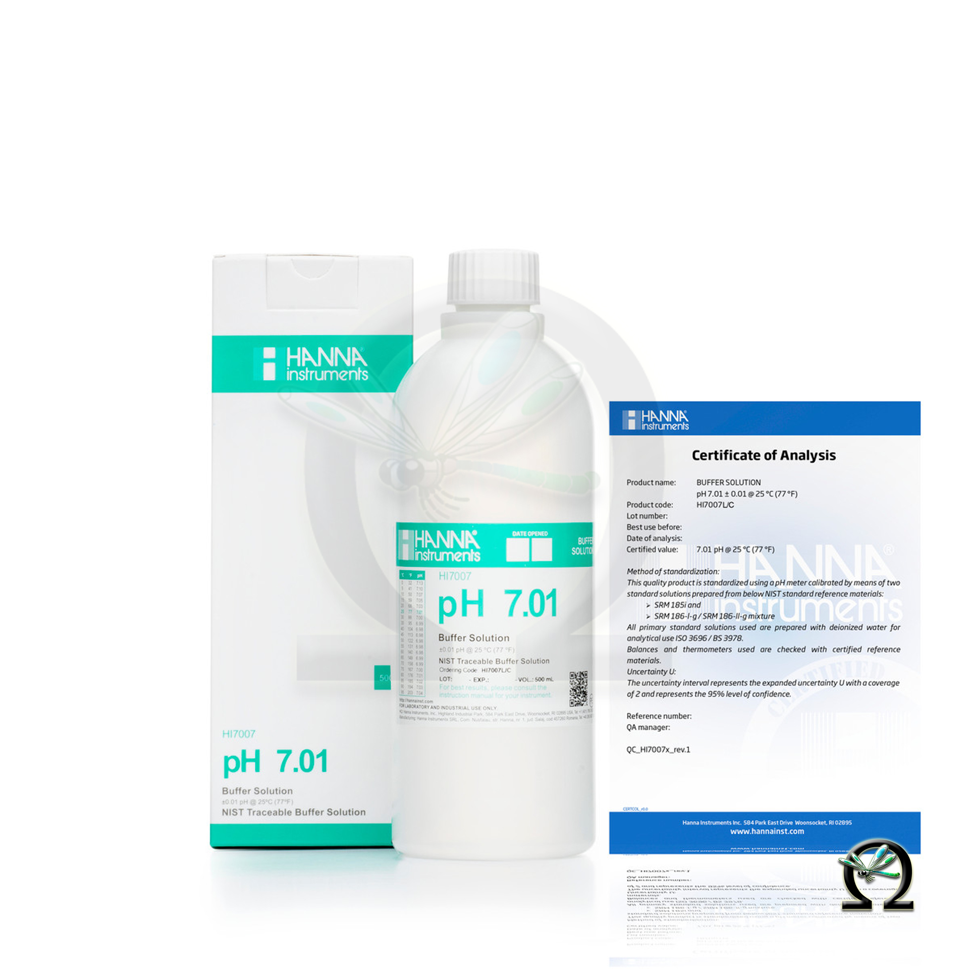 HI7007L/C Hanna Pufferlösung pH 7,01 500 mL mit Analysezertifikat
