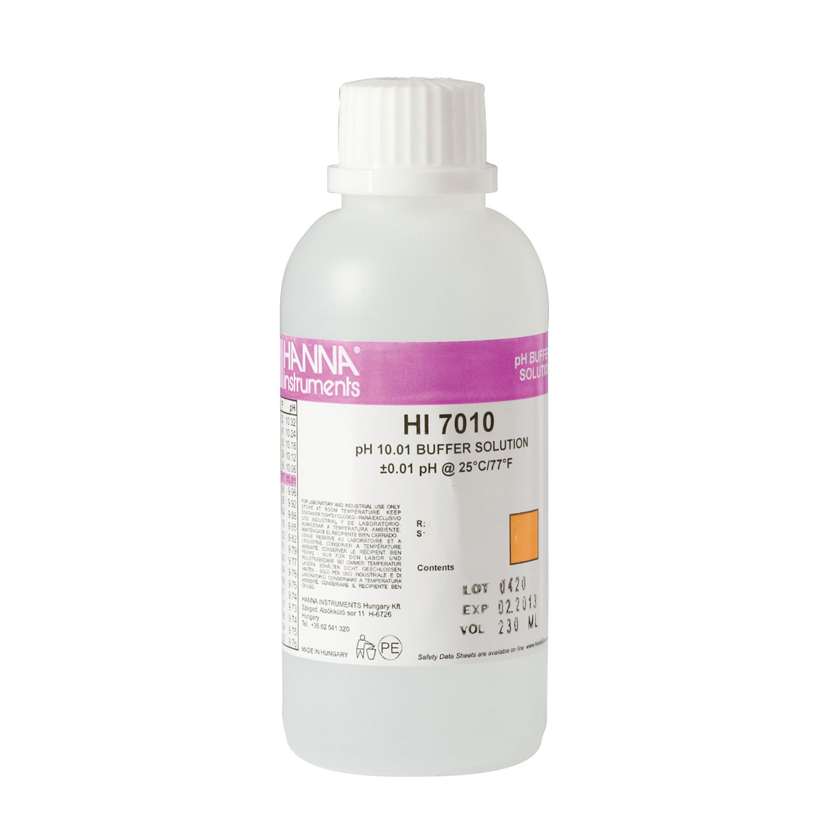 Hanna Pufferlösung HI7010 pH 10,01 230ml Hanna Pufferlösung HI7010 pH 10,01 230ml