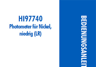 Die Bedienungsanleitung in deutsch für das Hanna Kompakt-Photometer HI97740 f. Nickel Niedrig 0,000-1,000 mg/L als PDF zum herunterladen und ausdrucken