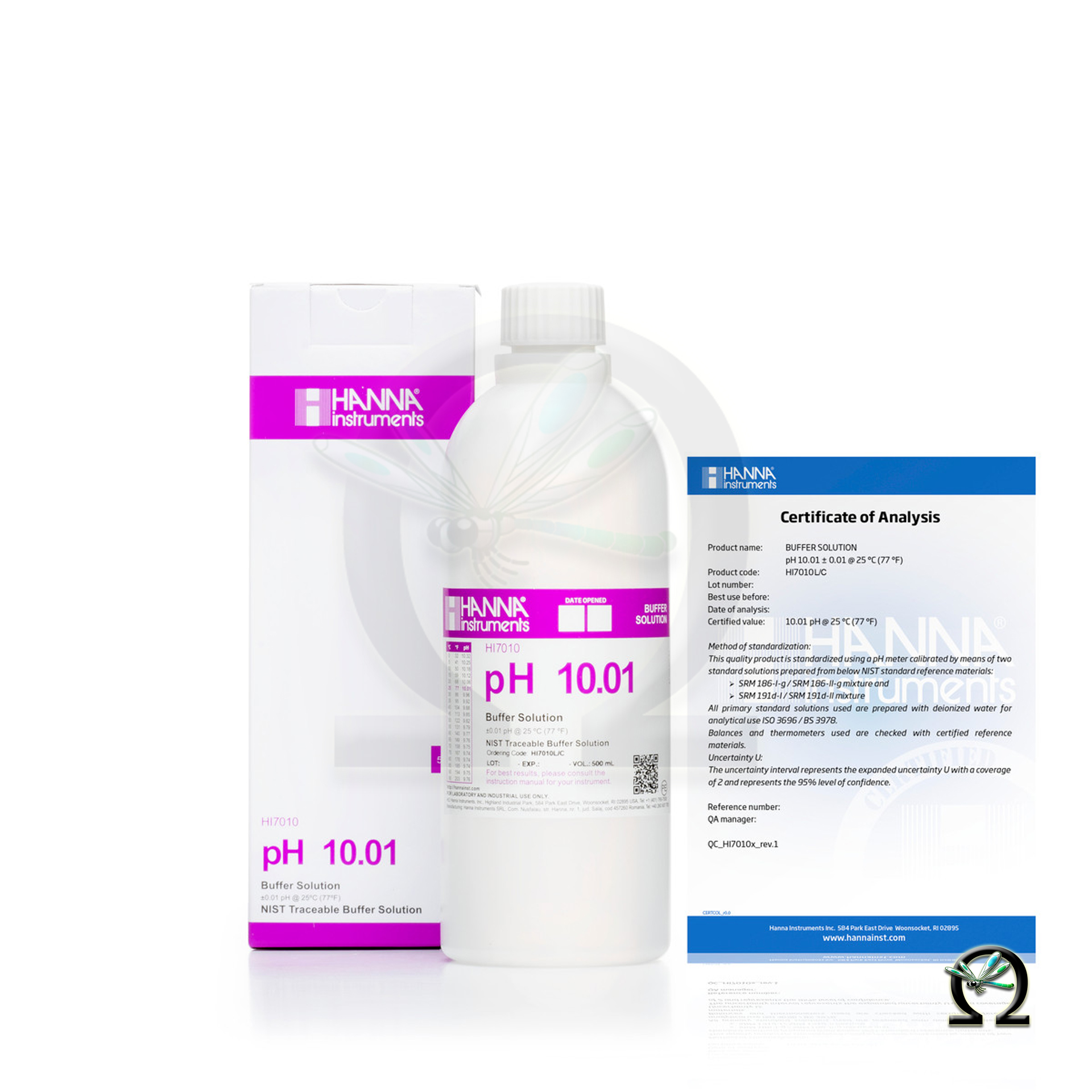 HI7010L/C Hanna Pufferlösung pH 10,01 500 mL mit Analysezertifikat