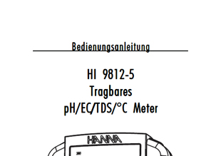 Die Bedienungsanleitung in deutsch für das Multiparameter-Handmessgerät Hanna HI9812-51 als PDF zum herunterladen und ausdrucken