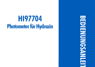 Die Bedienungsanleitung für das Hanna Kompakt-Photometer HI97704 für Hydrazin als PDF zum herunterladen und ausdrucken