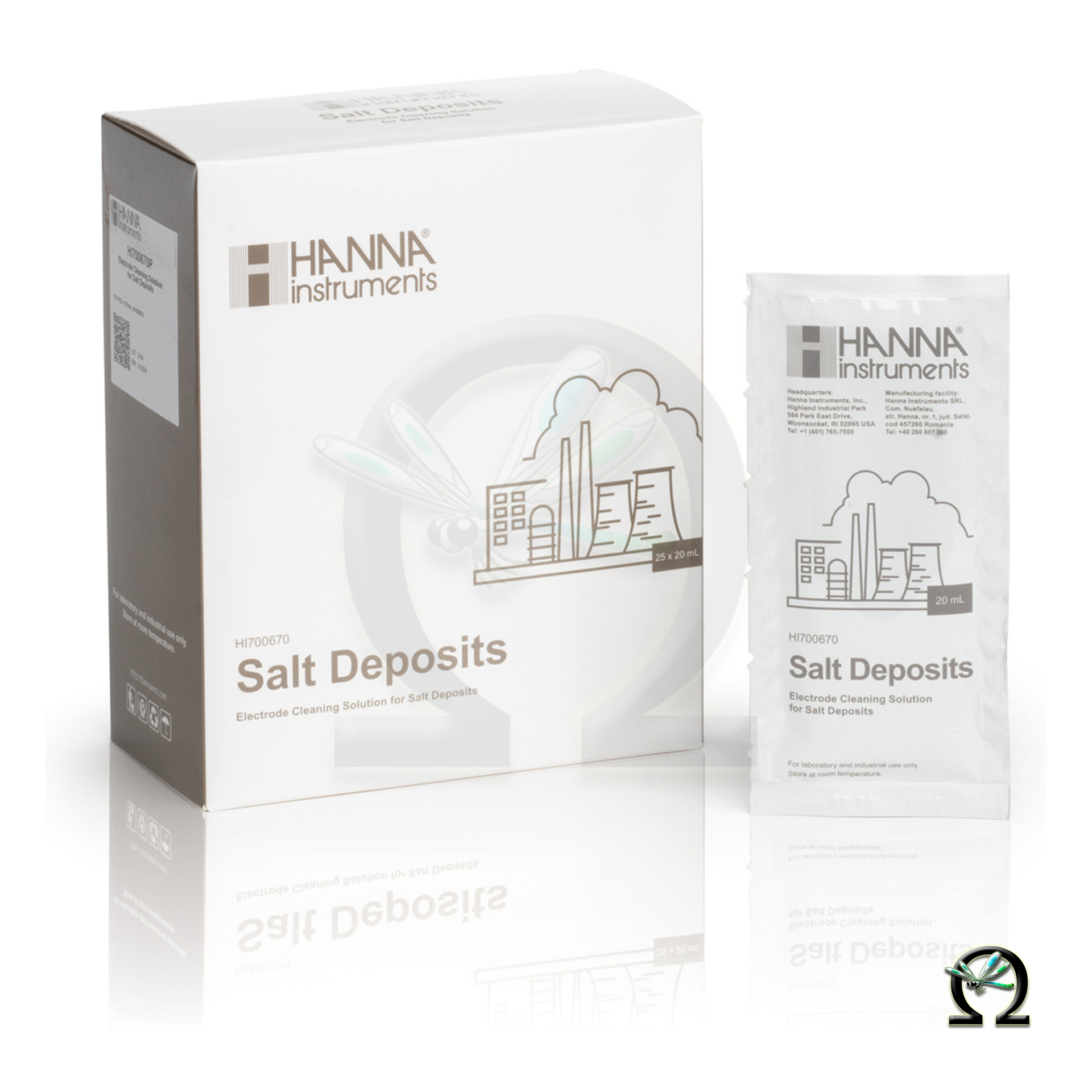 HI700670P Hanna Elektrodenreinigungslösung - Anwendung Salzablagerungen 25× Portionsbeutel