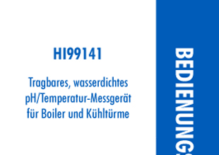 Die Bedienungsanleitung in deutsch von dem Hanna pH-Messgerät HI99141 für Messungen in Boiler und Kühltürmen als PDF-Datei zum Herunterladen und ausdrucken.