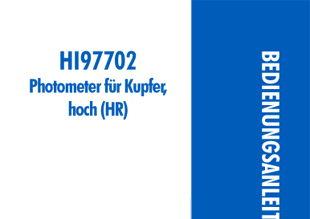 Die Bedienungsanleitung für das Hanna Kompakt-Photometer HI97702 für Kupfer Hoch als PDF zum herunterladen und ausdrucken