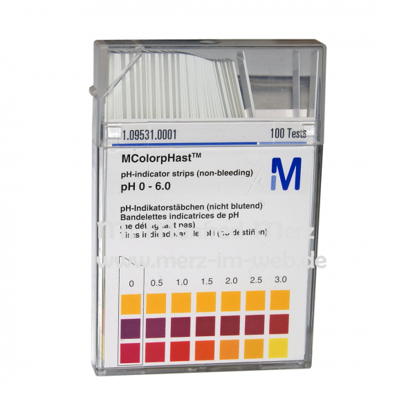 MColorpHast pH-Indikatorstäbchen pH 0-6,0 100 Stück