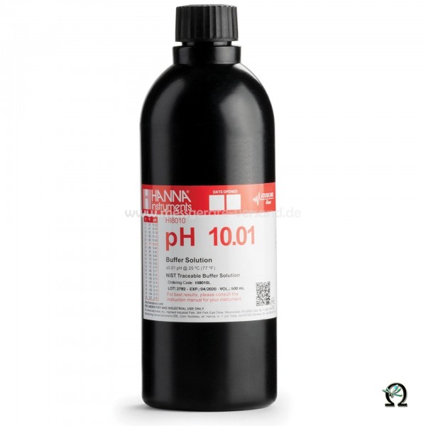 Hanna Pufferlösung HI8010 pH 10,01 in lichtdichter 500 mL Flasche
