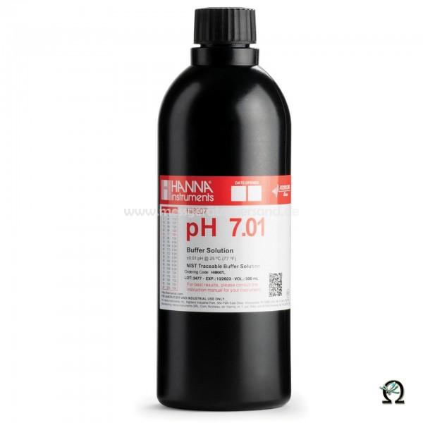 Hanna Pufferlösung HI8007 pH 7,01 in lichtdichter 500 mL Flasche