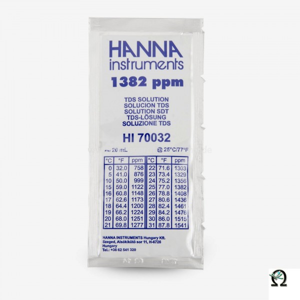 Hanna TDS-Kalibrierlösung HI70032 1382 ppm (mg/l) Portionsbeutel
