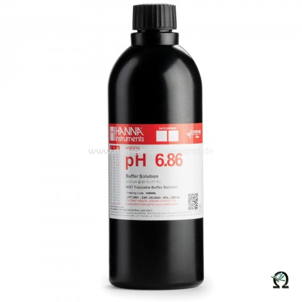 Hanna Pufferlösung HI8006 pH 6,86 in lichtdichter 500 mL Flasche