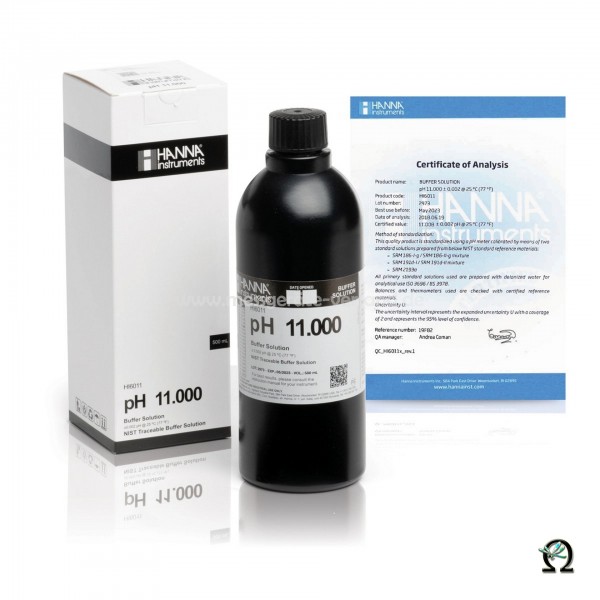 Hanna Pufferlösung HI6011 pH 11,000 in Premiumqualität in der 500 mL Flasche