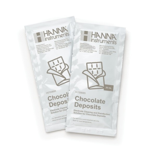 Hanna Elektrodenreinigungslösung HI700685P - Anwendung Schokoladenrückstände - 25× Portionsbeutel