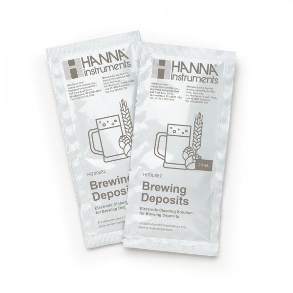 Hanna Elektrodenreinigungslösung HI700682P - Anwendung Bier & Würze - 25x Portionsbeutel 