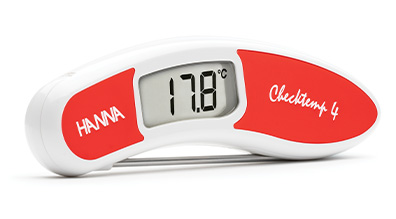 Hanna Pocket Thermometer Checktemp® 4 EN 13485 zertifiziert rot, für rohes Fleisch