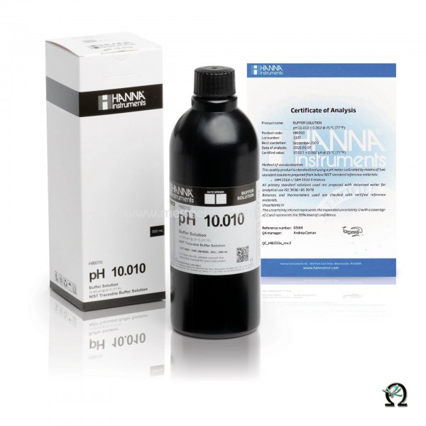 Hanna Pufferlösung HI6010 pH 10,010 in Premiumqualität in lichtdichter Flasche